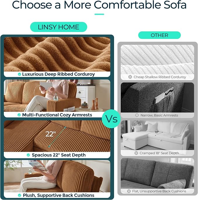 LINSY HOME Sectional Sleeper Sofa - Image 5