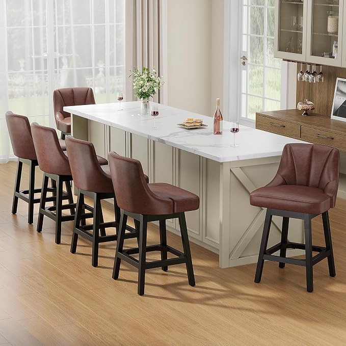 YaFiti Swivel Bar Stools Set of 4, 26 Inch Counter Height Bar Stools - Image 9