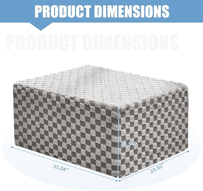 Hobestluk Rectangle Ottoman Memory Foam Footrest - Image 2