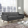 Modway Engage Mid-Century Modern Upholstered Fabric Sofa in Gray by Modway