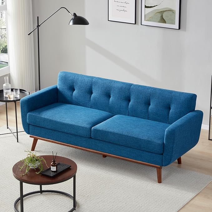 Kingfun 77.2" W Loveseat Sofa, Mid Century Modern Decor Love Seat Couches - Image 7