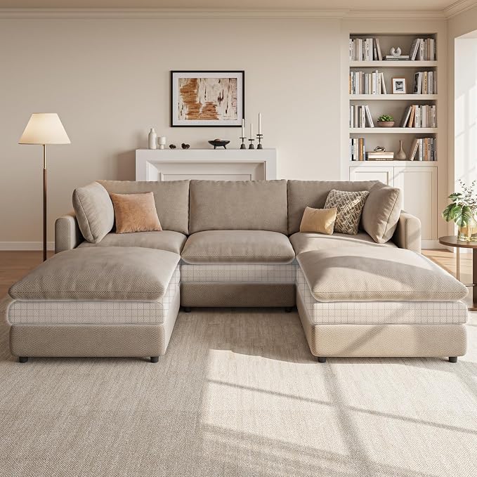 97" Cloud Couches for Living Room, 29.1" Deep Seat Modular Sectional Sofa - Image 3