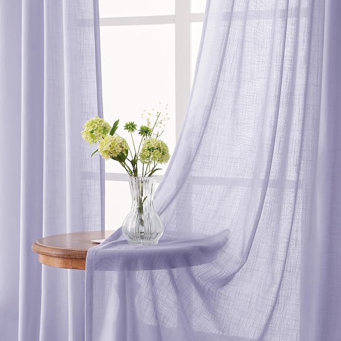 Lavender Linen Curtains Back Tab 108 Inches - Image 3