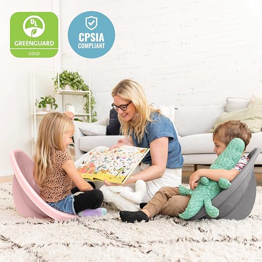 ECR4Kids Plastic Leaf Scoop Floor Rocker Seat, Classroom Furniture - Image 6