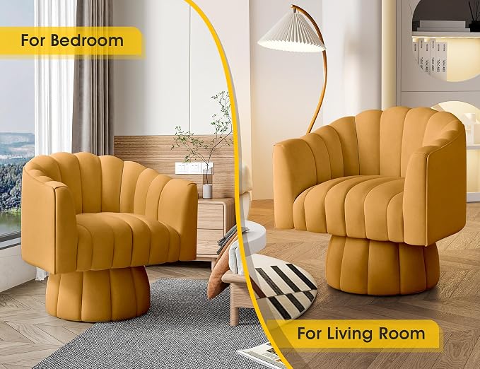 Dewhut Swivel Accent Chair, 360° Swivel Barrel Chair - Image 4
