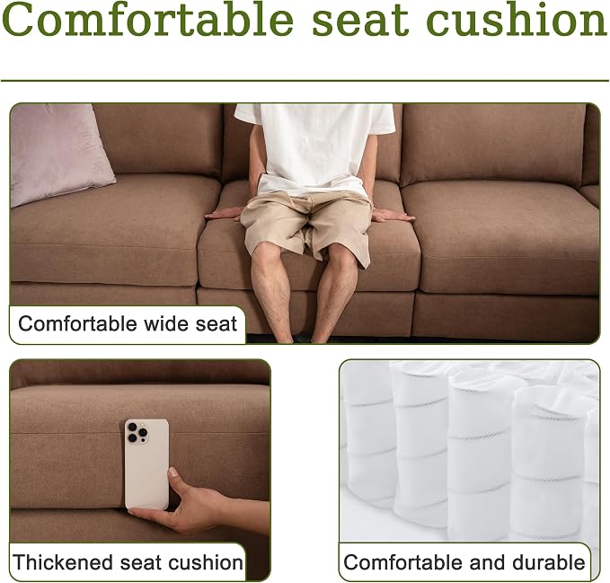122.8" Large Sectional Couches for Living Room, 6 Seater L Shaped Modular - Image 4