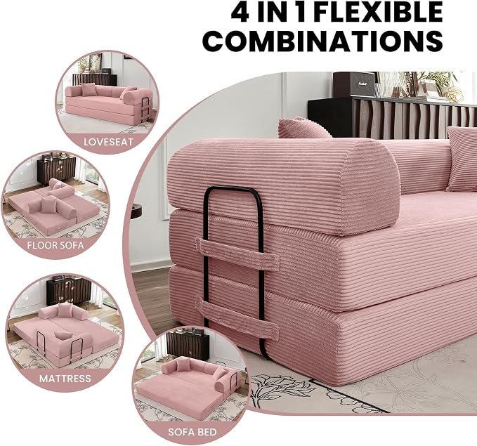 79'' Convertible Couch Bed, Folding Sleeper Sofa - Image 3