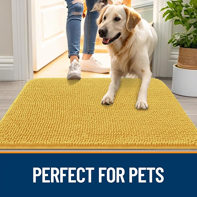 OLANLY Dog Door Mat for Muddy Paws 54x24, Absorbs Moisture and Dirt, Absorbent - Image 6