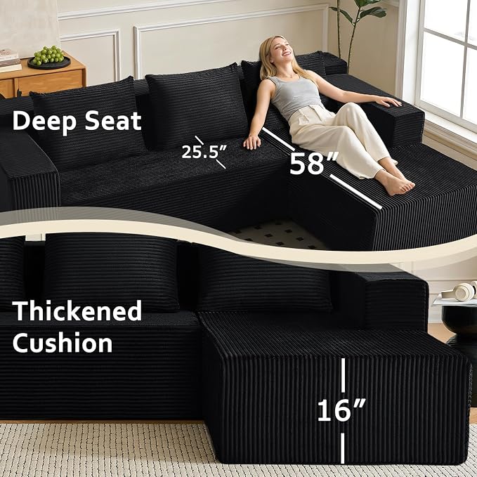 ANONER 103" Sectional Cloud Couch - Image 2