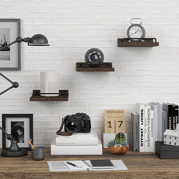 RYOFOBETTO Small Floating Shelf, 6X6 Inches Farmhouse Wall Shelves - Image 2