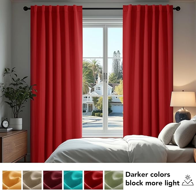 Deconovo Christmas Blackout Curtains, Thermal Insulated, W42 x L45 2 Panels - Image 4