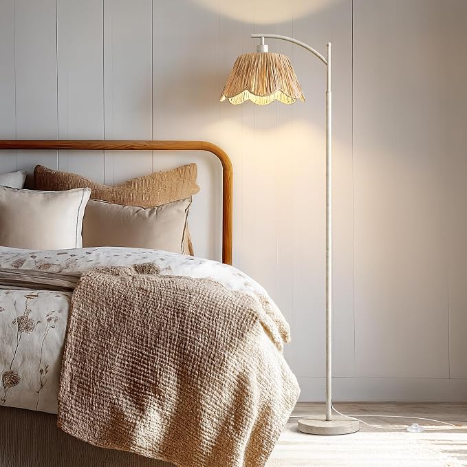 Oneach Rattan Floor Lamp for Living Room - Image 2