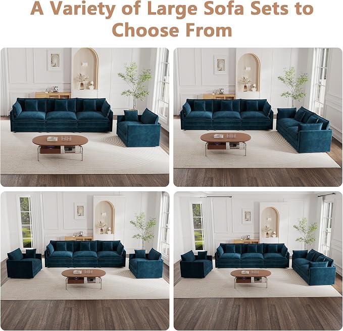 mikibama Luxury 3 Piece Sofa Set, 2 Pieces of Single Sofa and 1 Piece of 3 - Image 7