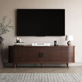 63 inch TV Stand with Power Outlet, Fluted Entertainment Center by Unknown