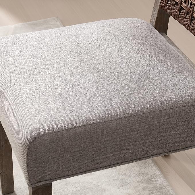 LZAREAL Farmhouse Dining Chairs Set of 2 Linen Fabric Upholstered Accent Side - Image 7