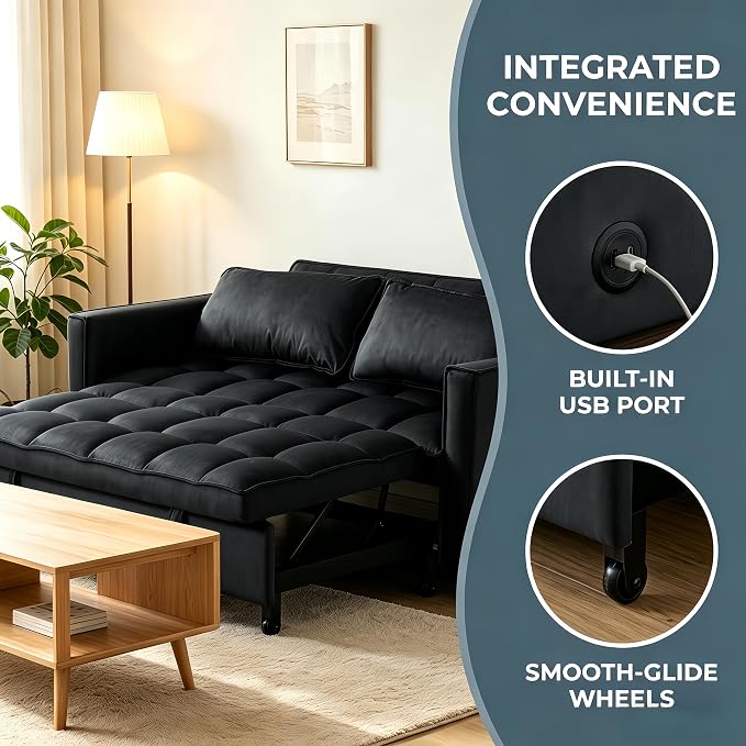 4 in 1 Convertible Sofa Bed, Pull Out Couch - Image 6