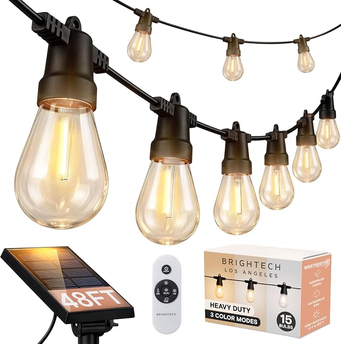 Brightech 48 FT Ambience Pro Outdoor Solar String Lights by Brightech