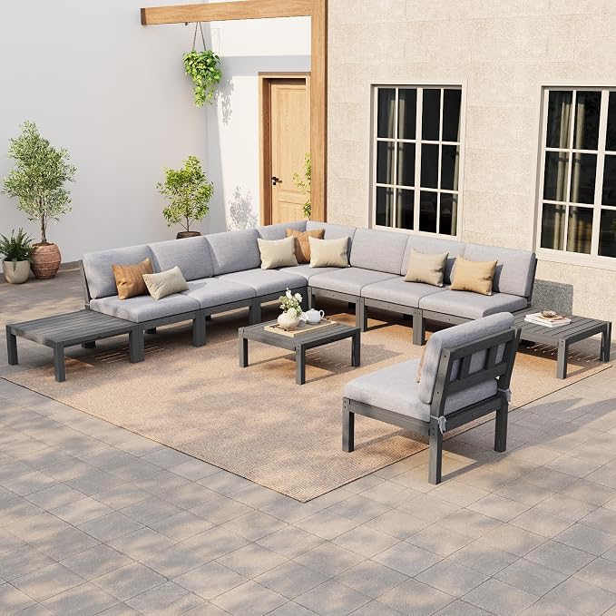 Stoog 11-Piece Patio Furniture Set, All-Weather Outdoor Sectional Sofa Set by Stoog
