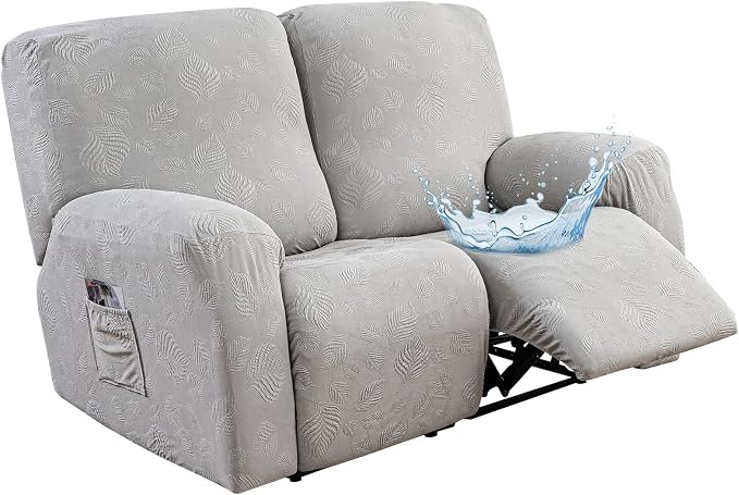 Gennia Recliner Loveseat Cover 4 Pieces, Waterproof Stretch Recliner Sofa by Genina