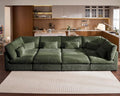 154" Oversized Corduroy Couch Modular Sectional Sofa, Washable Cloud Couch by CHICHOUSE
