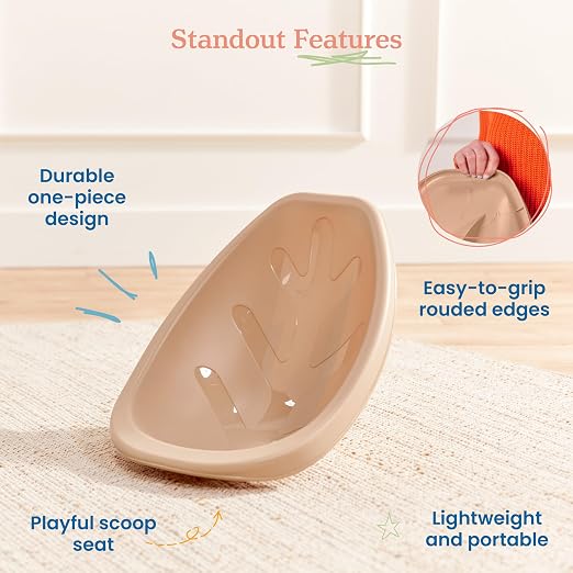 ECR4Kids Plastic Leaf Scoop Floor Rocker Seat, Classroom Furniture - Image 5