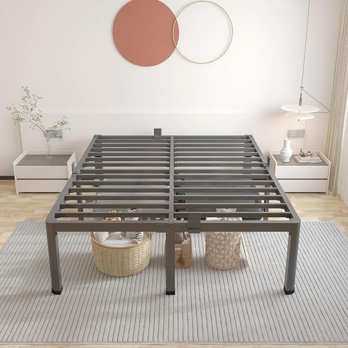 ROIL 12 inch King Size Bed Frame Metal Platform No Box Spring Needed - Image 8