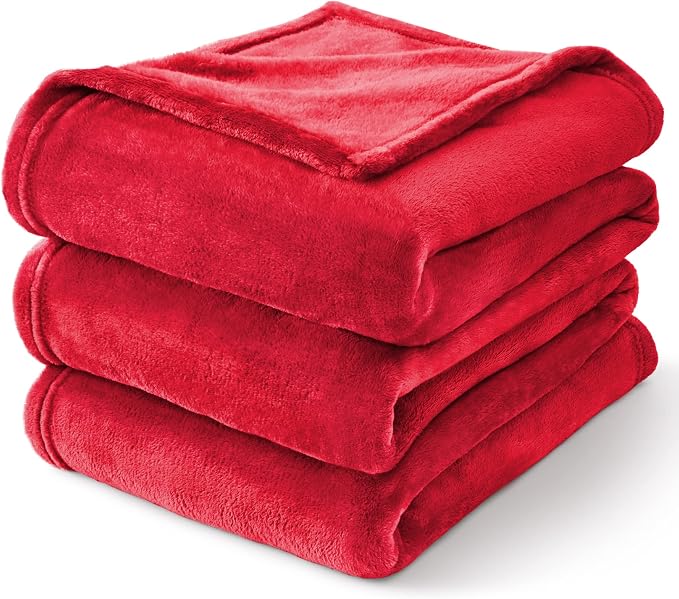 BEDELITE Fleece Blanket Twin Size Red Throw Blanket - Image 8