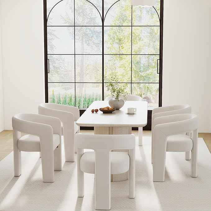 RIVOVA Modern Barrel Dining Chairs Set of 3, Velvet Upholstered Accent Side - Image 3