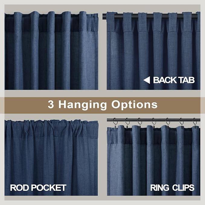 Pitalk Navy Blue Curtains 38 Inch Wide - Image 5