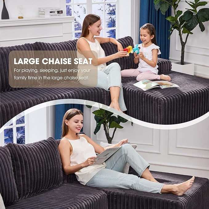 Modular Sectional Sofa Couches L-Shape Couch 3 Seat Modular Sofa Memory Foam - Image 4