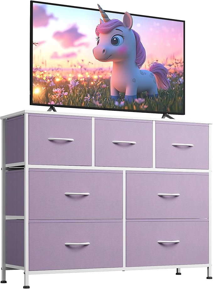 WLIVE 7 Drawer Dresser TV Stand, Entertainment Center, Media Console Table by WLIVE