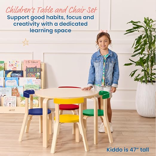 ECR4Kids Bentwood Table and Curved Back Chair Set, Kids Furniture - Image 3