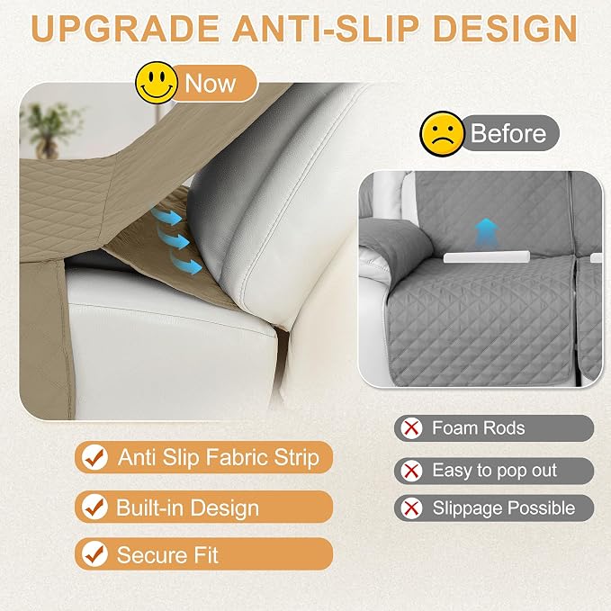 HDCAXKJ 100% Waterproof Reclining Sectional Couch Covers L Shape Recliner Sofa - Image 4