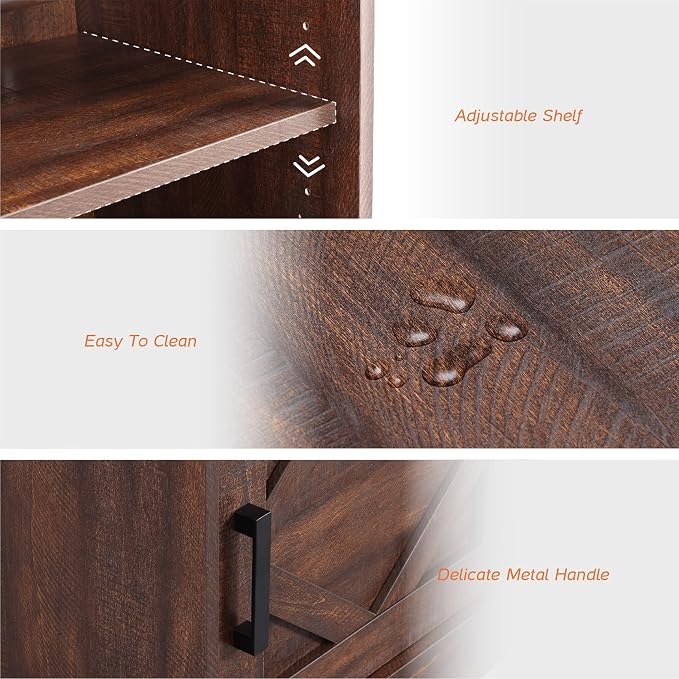 WAMPAT 24.3-inch Tall Farmhouse End Table Set of 2 - Image 10