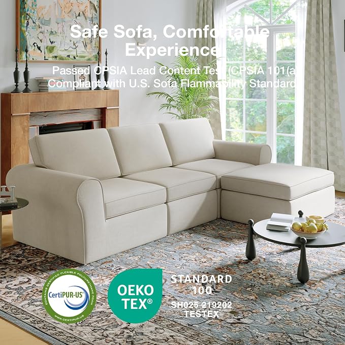 Novilla 108" Modular Sectional Sofa, Modular Sectional Couches - Image 23