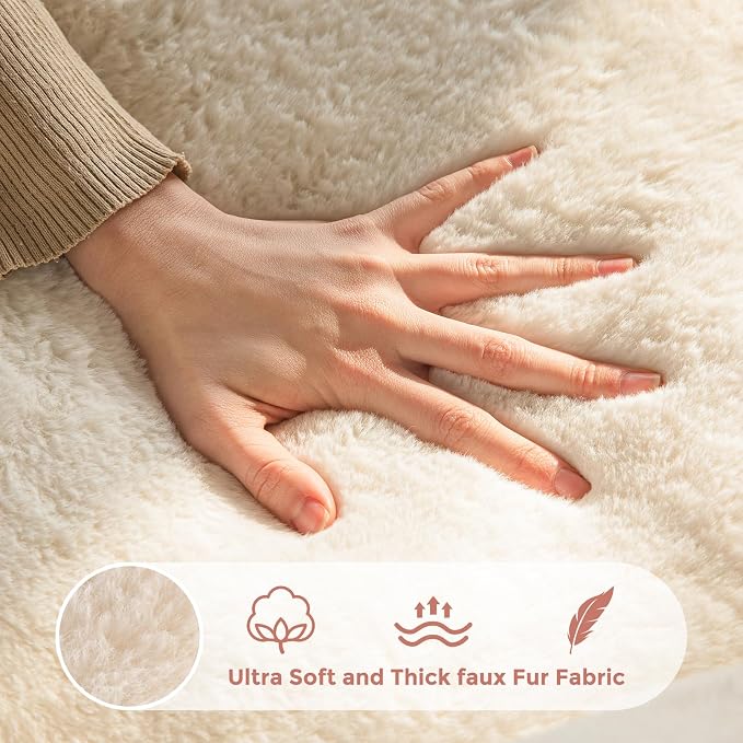 MAXYOYO Bean Bag Chair for Adults, Floral Shaped Bean Bag Sofa, Ultra Soft Faux - Image 4
