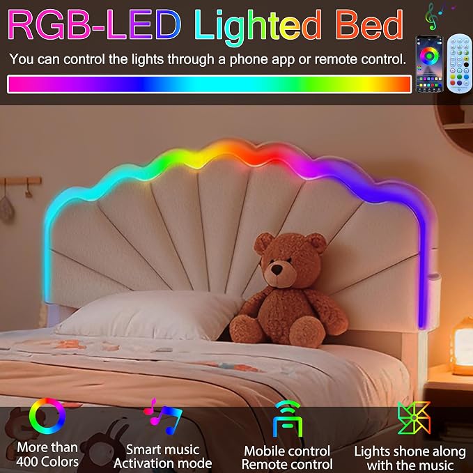White Upholstered Bed Children’s Bed - Image 9