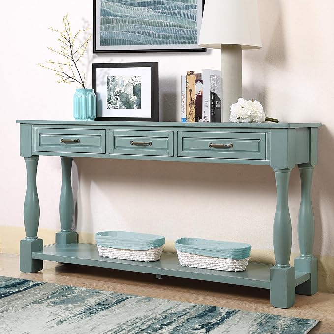 Knocbel Long Antique Entry Console Table - Image 7