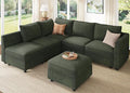 HONBAY Modular Sectional Sleeper Sofa Green Couch L Shaped Sectional Sofa by HONBAY