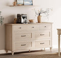 WAMPAT Beige 7 Drawers Dresser for Bedroom, Wide Chest of Drawers Kids Dresser by WAMPAT
