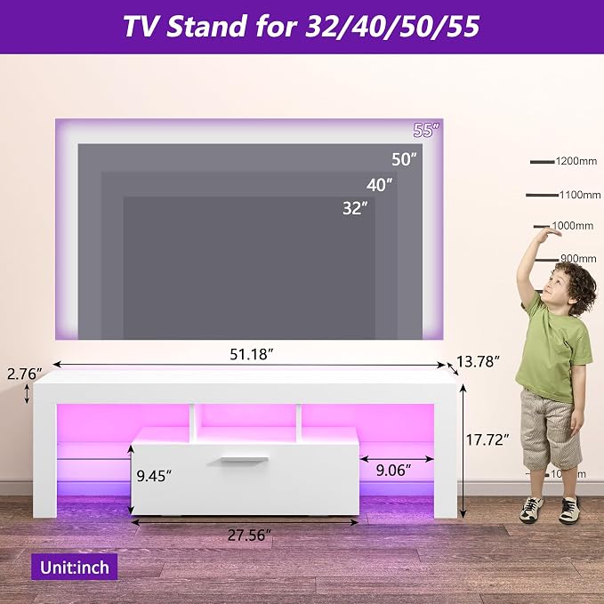 Clikuutory Modern Lighting 51 inch TV Stand - Image 6