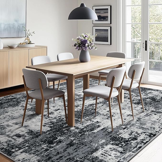 Washable Area Rugs 4'x5' Non-Slip Modern Abstract Soft - Image 8