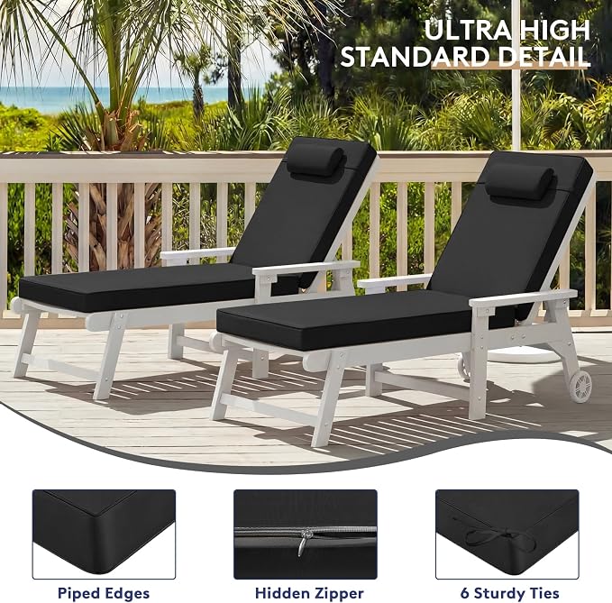 Chaise Lounge Cushion for Outdoor Furniture, Waterproof, Fade-Resistant and - Image 7
