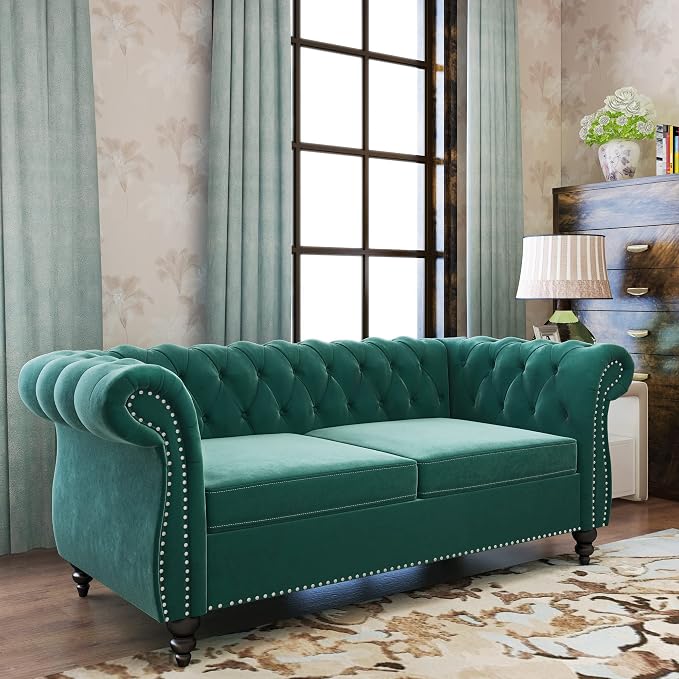 QHITTY 2 Piece Living Room Set, Sectional Chesterfield Sofa Chair Contemporary - Image 8