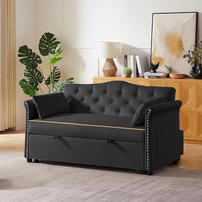 Auvsoce 57'' Convertible Sleeper Sofa Bed - Image 3