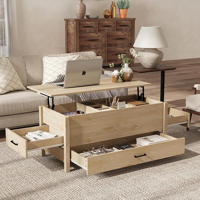 Bonzy Home Lift Top Coffee Table, Wooden Center Table by BonzyHome