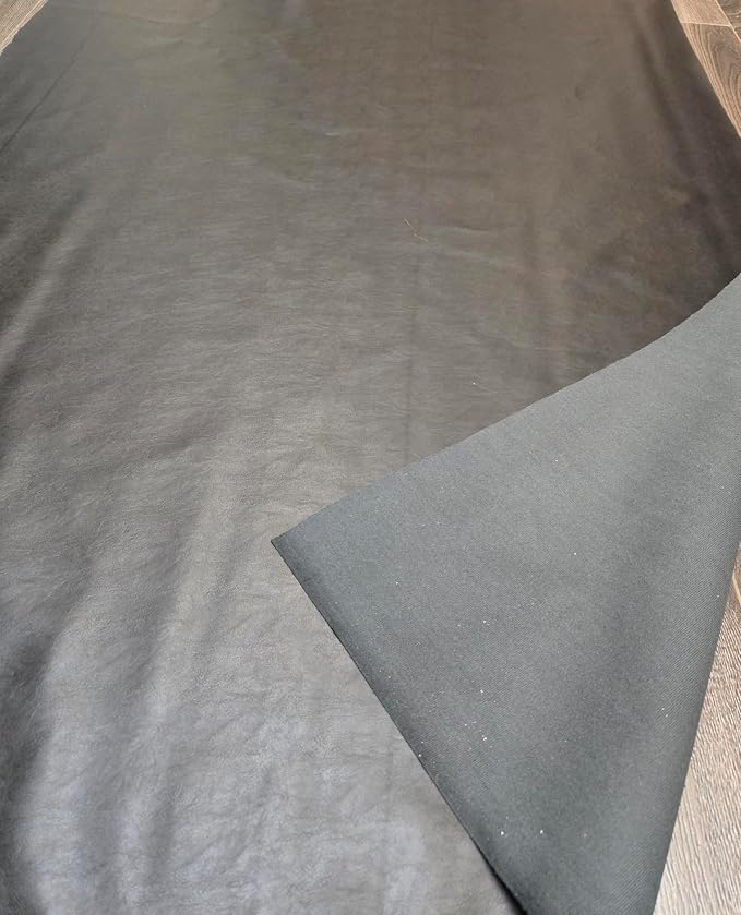 NAT Leathers | Black Soft Faux Vegan Leather PU | 3 Yard Cut by the Yard | - Image 8
