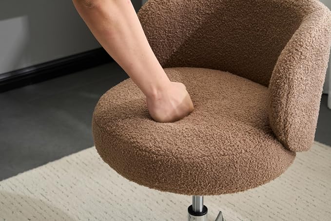 VINGLI Cute Small Swivel Desk Chair Comfy no Wheels, Ergonomic Low-Back Lumbar - Image 6