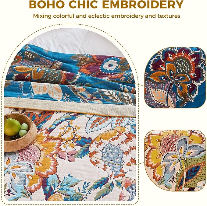 LUTBM Boho Throw Blanket for Couch Sofa Chair Cotton Blankets for Bedroom - Image 3