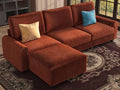 EASE MOOSE Large Seat Velvet L-Shaped Sofa, Soft 4 Seat Couch by EASEMOOSE